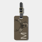 Rustikales Leinwand-Blick-Rotwild-Kopf-Muster Gepäckanhänger (Vorderseite vertikal)