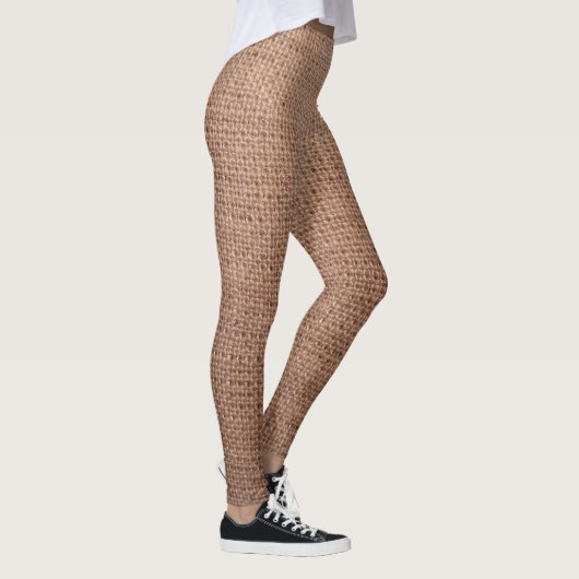 Rustikales Leinwand-Druck-Muster Leggings (Rechts)