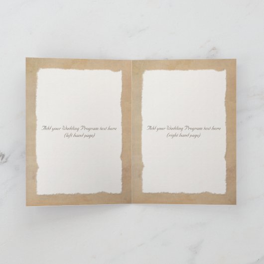 Rustikales Leinwand-, Papier-u. Programm (Innenseite)