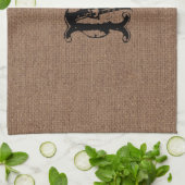 Rustikales Leinwand-Schwarz-Monogramm - Shabby Handtuch (Gefaltet)