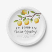 Rustikales Lemon Brautparty Pappteller (Vorderseite)