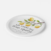 Rustikales Lemon Brautparty Pappteller (Schrägansicht)