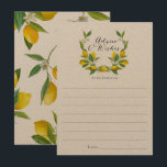 Rustikales Lemon Brautparty - Ratschläge und Wünsc Hinweiskarte<br><div class="desc">Brautparty-Ratgeber und -Wünsche</div>