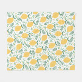 Rustikales Lemon Yellow Summer Tropical Blätter Mu Fleecedecke (Vorderseite (Horizontal))