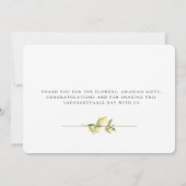 Rustikales Lemongras Hochzeit ElegantDanke Karte (Rückseite)