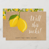 Rustikales Lemons-Brautparty ändern das Datum Einladung (Vorne/Hinten)