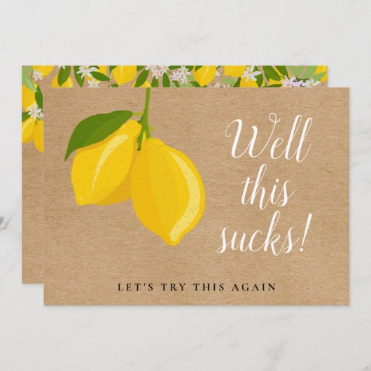 Rustikales Lemons-Brautparty ändern das Datum Einladung (Vorne/Hinten)