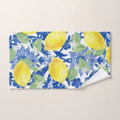 Rustikales Lemons und blaue Flora Badhandtuch Set (Handtuch)