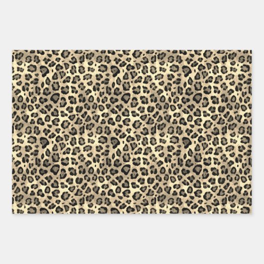 Rustikales Leopard-Papier Geschenkpapier Set (Vorderseite 3)