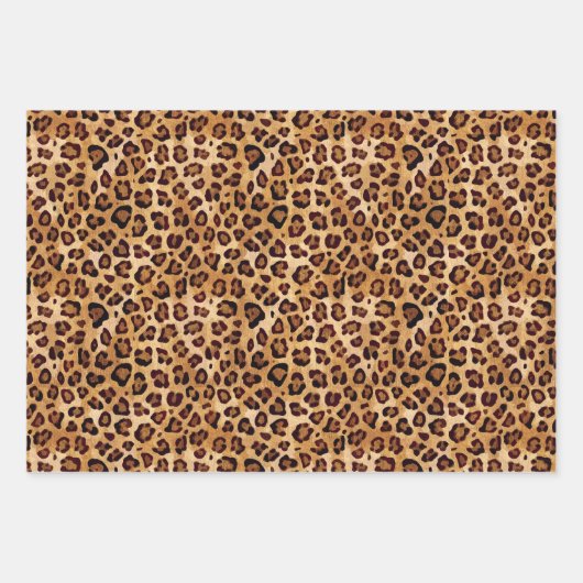 Rustikales Leopard-Papier Geschenkpapier Set (Vorderseite)