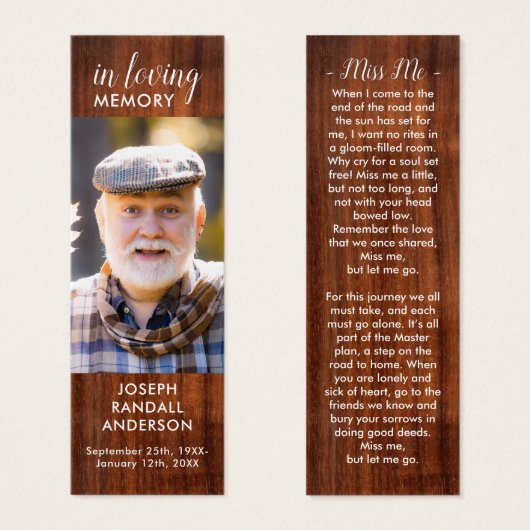 Rustikales Lesezeichen zur Beerdigung der Beerenka (Vorne & Hinten)