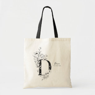 Rustikales Letter D Farmhouse Trendy mit Monogramm Tragetasche
