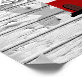 Rustikales Leuchtturm auf grauem, gewittertem Holz Poster (Ecke)