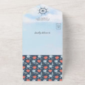 Rustikales Leuchtturm Wasserfarbe Kinderdusche All In One Einladung (Außenbereich)