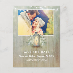 Rustikales Licht - Eisen-Laternen-Foto Save the Ankündigungspostkarte