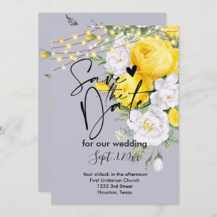 Rustikales Licht Save the Date gelb Einladung