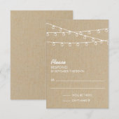 Rustikales Licht Weißes Ansprechen RSVP Karte (Vorne/Hinten)