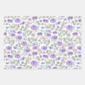 Rustikales Lila Blumenmuster Geschenkpapier Set (Vorderseite)