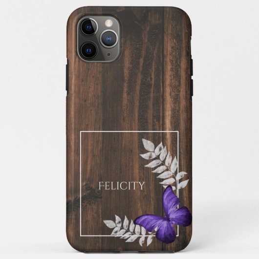 Rustikales Lila Butterfly Case-Mate iPhone Case (Rückseite)