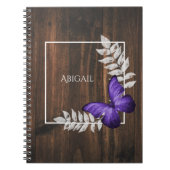 Rustikales Lila Butterfly-Personalisiertes Noteboo Notizblock (Vorderseite)