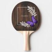 Rustikales Lila Butterfly Ping Pong Paddle Tischtennis Schläger (Vorderseite)