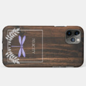 Rustikales Lila Dragonfly Case-Mate iPhone Case (Rückseite (Horizontal))