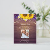 Rustikales Lila-Gelbblütenblütenbarsch Foto Ankündigungspostkarte (Stehend Vorderseite)