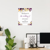 Rustikales Lila Goldflorensymbol Poster (Heimbüro)