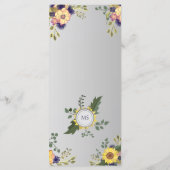 Rustikales Lila Hochzeitsmenü Menükarte (Rückseite)