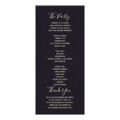 Rustikales Lila-Hochzeitsprogramm Werbekarte (Hinten)