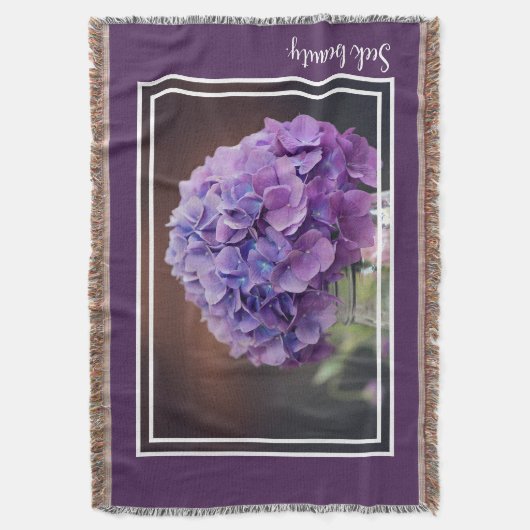 Rustikales Lila Hydrangea in Mason Jar Fotografie Decke (Vorderseite Vertikal)