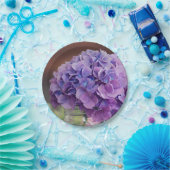 Rustikales Lila Hydrangea in Mason Jar Fotografie Pappteller (Party)