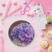 Rustikales Lila Hydrangea in Mason Jar Fotografie Pappteller (Party)