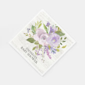 Rustikales Lila Lavendel Blumenduschpapier Napkins Serviette (Ecke)