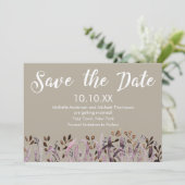 Rustikales Lila Leaf Einladung (Stehend Vorderseite)