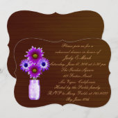 Rustikales Lila Mason Jar Probe Dinner einladen Einladung (Vorne/Hinten)