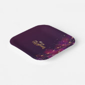 Rustikales Lila rosa goldfarbenes Neonbeleuchtungs Pappteller (Gewinkelt)