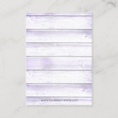 Rustikales, Lila Schmuckstück Visitenkarte (Rückseite)