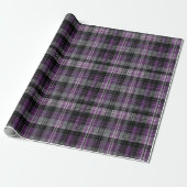 Rustikales lila schwarzes Tartan-Muster Geschenkpapier (Ungerollt)