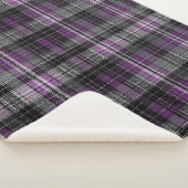 Rustikales lila schwarzes Tartan-Muster Sherpadecke (3/4)