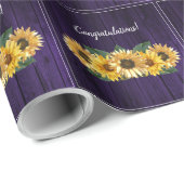 Rustikales Lila Sonnenblumenpapier Geschenkpapier (Rolleneckpunkt)