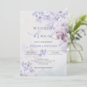 Rustikales lila staubrosa Frühlingsbrunch Einladung (Stehend Vorderseite)