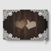 Rustikales Lila und blaues Blumenbuch Gästebuch (Rückseite)