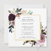 Rustikales Lila und mauvrosa Brautparty Einladung (Vorderseite)