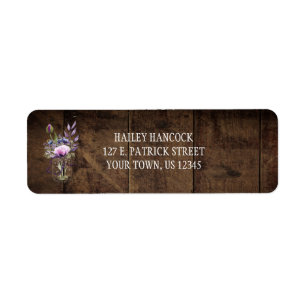Rustikales Lila Watercolor Mason Jar Barn Wood