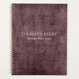 Rustikales Lila Wine Linen Texture Business Design Planer