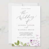 Rustikales Lilac, die Hochzeit von Einladung (Vorderseite)