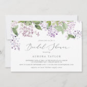 Rustikales Lilac Horizontal Brautparty Einladung (Vorderseite)