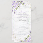 Rustikales Lilac Lavender Gold Marble Floral Progr (Vorne/Hinten)