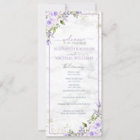 Rustikales Lilac Lavender Gold Marble Floral Progr